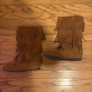 Fringe Leather Boots